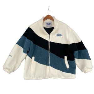 Elfric Eden Three Color Patchwork Sherpa Coat – Men’s Small,  Unisex